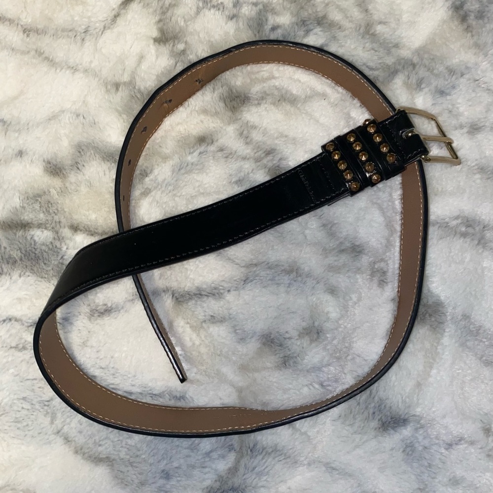 Calvin Klein Jeans Studded Black Synthetic Leather Belt